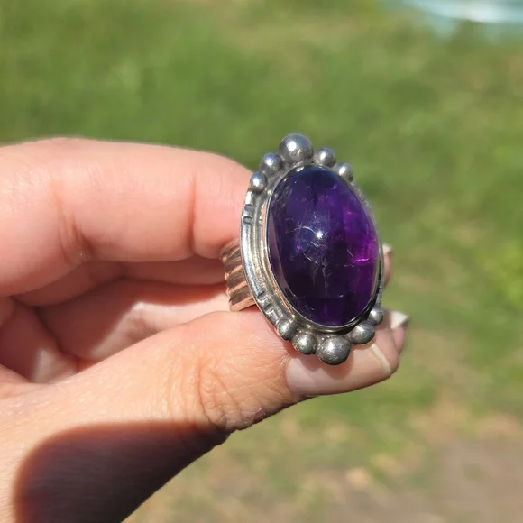 Sterling To Love Amethyst Sterling Silver Ring Handmade OOAK Etsy - Picture 2 of 15